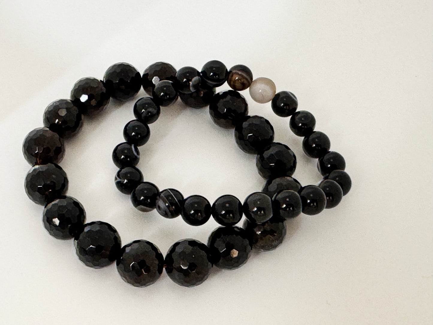 Faceted Obsidian Bracelet