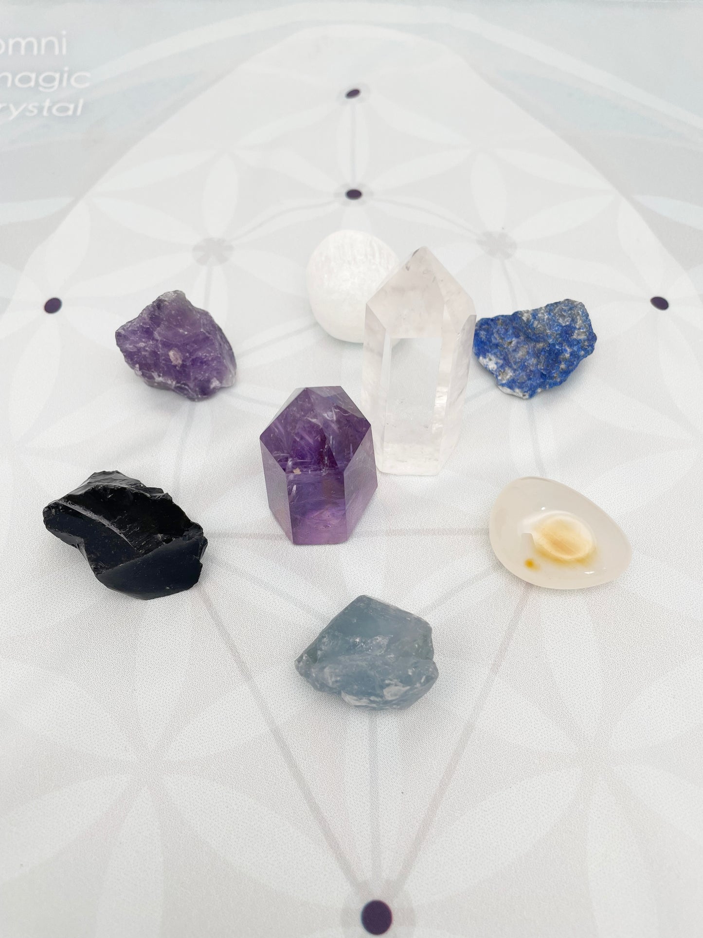Crystal grid kit, manifestation, wellness, fortune and career, healing, prosperity, money