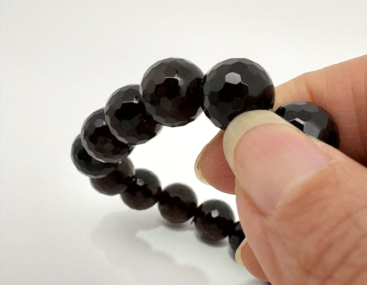 Faceted Obsidian Bracelet
