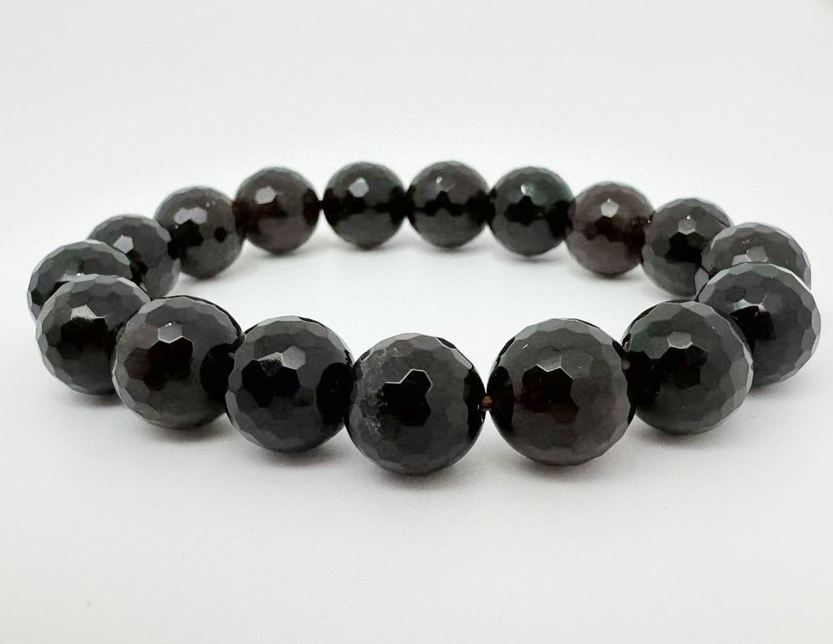 Faceted Obsidian Bracelet