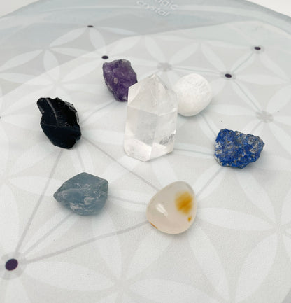 Crystal grid kit, manifest intentions, improve relationship,  and healing, love