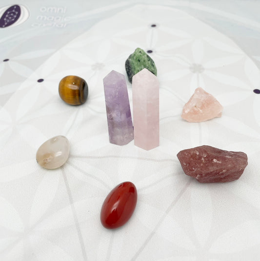 Crystal grid kit, manifestation, guarding, protections, wellness, healing