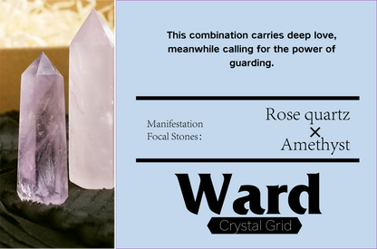 ward grid protection safe conflict energy rose quartz amethyst